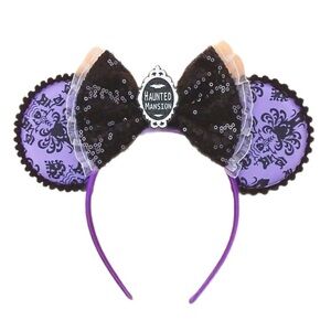Haunted Mansion Purple and Black Sequin Headband